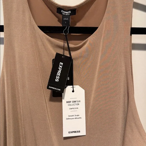 Express Sleeveless Bodysuit in Taupe - Picture 2 of 3